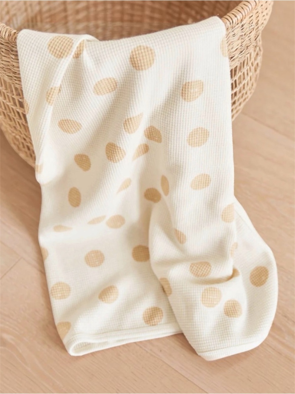 NWT Quincy Mae Butter Dots Waffle Baby Blanket Ivory Organic Cotton 33x33